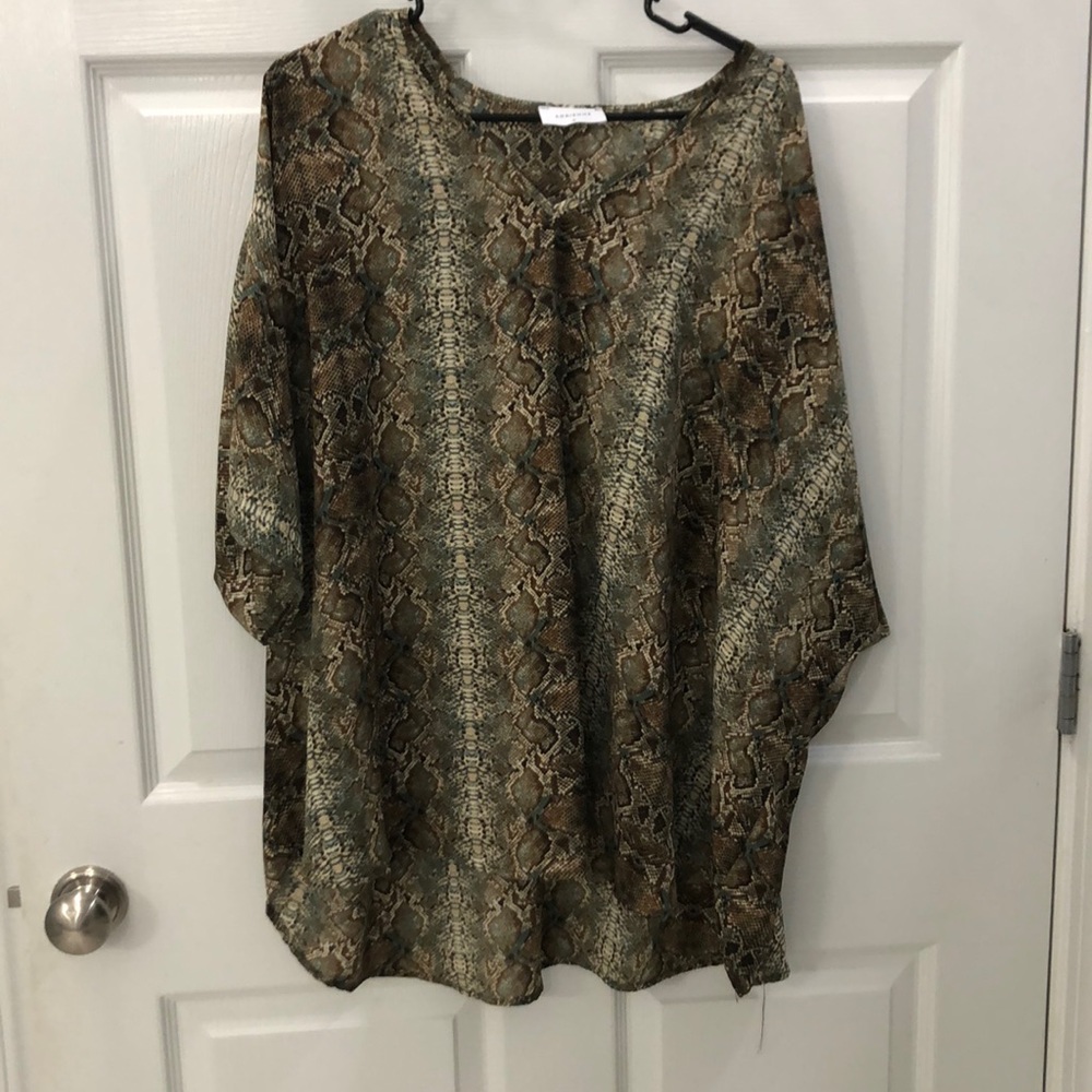 Adrienne snakeskin brown top